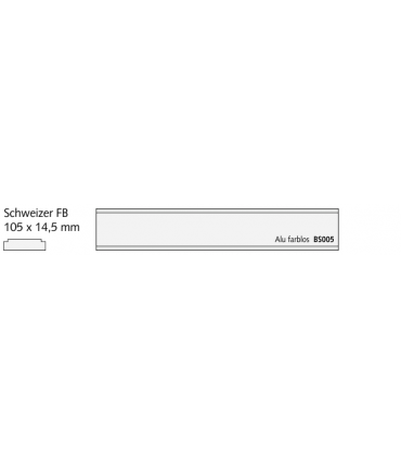 Schweizer FB Briefkastenschild 105 x 14,5 mm, Alu farblos