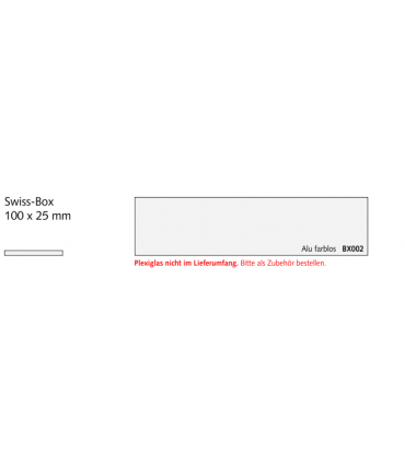 Swiss-Box Briefkastenschild 100 x 25 mm, Alu farblos