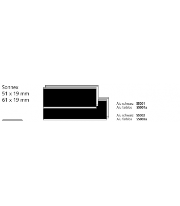 Sonnex Sonnerieschild 51 x 19 x 1.0 mm, Alu schwarz glänzend