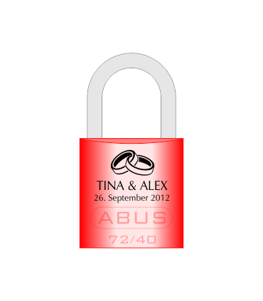 Liebesschloss mit Ring + Text