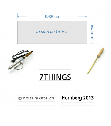 Brennstempel-Klischee 1 Zeile ab 31 mm bis max. 61 mm Länge