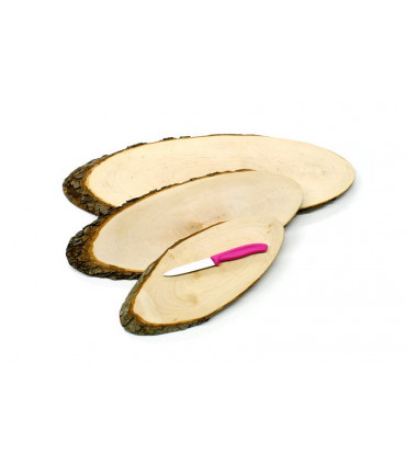 Rindenbrett oval, natur, ca. 800 x 270 x 25 mm