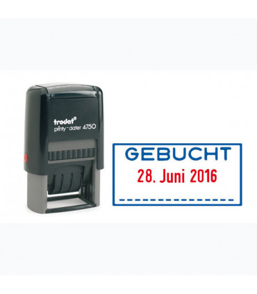 Trodat Printy 4750 Datumstempel mit Lagertext EINGEGANGEN, Gehäuse Schwarz