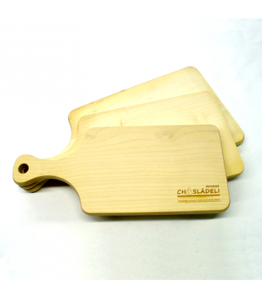 Schneidebrett mit Griff, 320 x 140 x 15 mm
