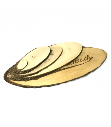 Rindenbrett oval, natur, ca. 100 bis 130 x 70 x 10 mm