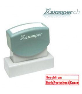 Xstamper Bezahlt am/Bank Postscheck Kasse, rot