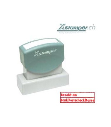 Xstamper Bezahlt am/Bank Postscheck Kasse, rot