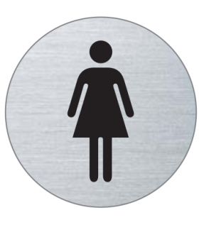 Piktogramm WC Damen, Edelstahl, Grösse Ø 75 mm