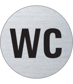 Piktogramm WC, Edelstahl, Grösse Ø 75 mm
