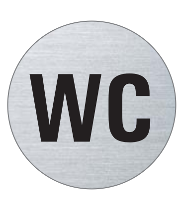 Piktogramm WC, Edelstahl, Grösse Ø 75 mm