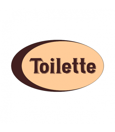 Holz-Piktogramm Toilette, Grösse oval ca. 120 x 70 mm