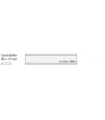 Givel Briefkastenschild 85 x 13 mm, Alu farblos