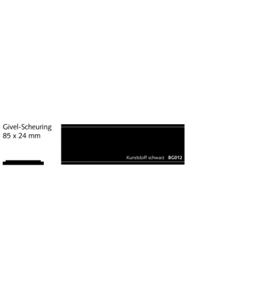 Givel Briefkastenschild 85 x 24 mm, Formica schwarz